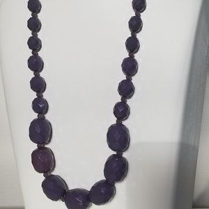 Purple Beaded Long Necklace